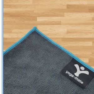 Yoga Mate Perfect Yoga Towel Microfiber Quick Dry Hot Bikram Gray Blue 24x65‎